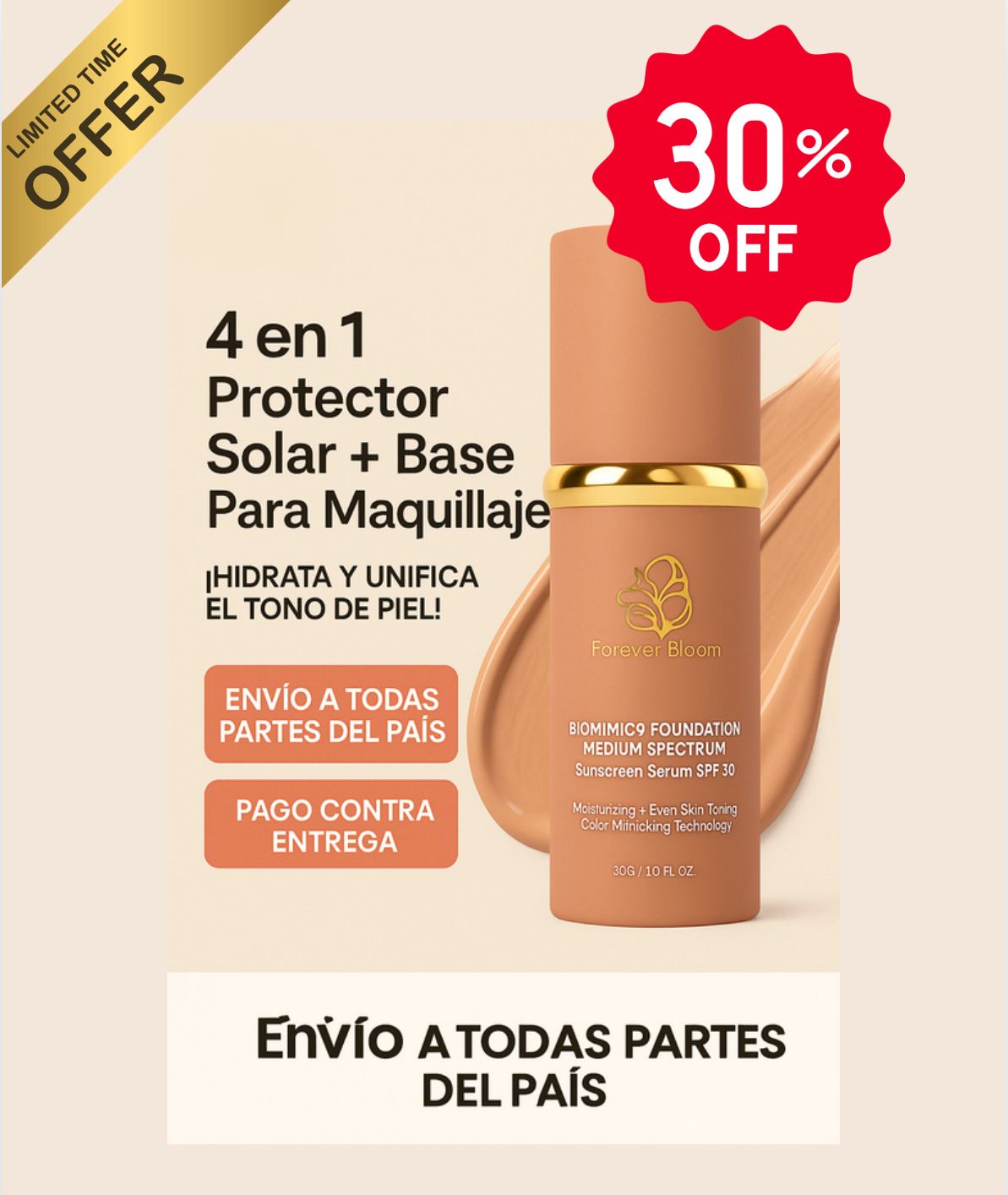 Bio Mimic Foundation Forever Bloom “51% OFF en tu rutina ideal — Oferta válida solo hoy”🚨